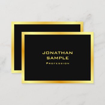 Custom Elegant Black And Gold Modern Template Business Card by art_grande at Zazzle