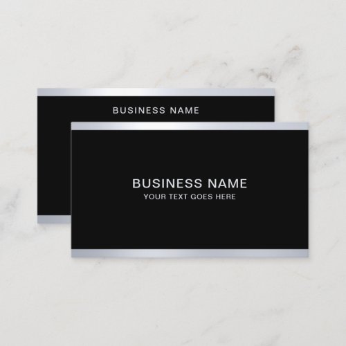 Custom Elegant Black And Silver Cool Modern Business Card