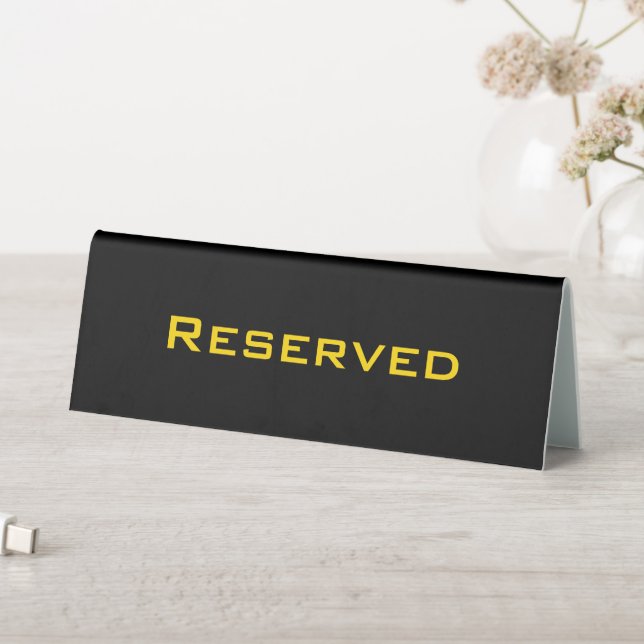 Custom Elegant Black Gold Color Text Reserved Table Tent (In SItu (Table))
