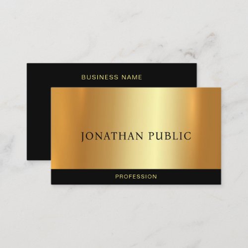 Custom Elegant Black  Gold Template Professional Business Card