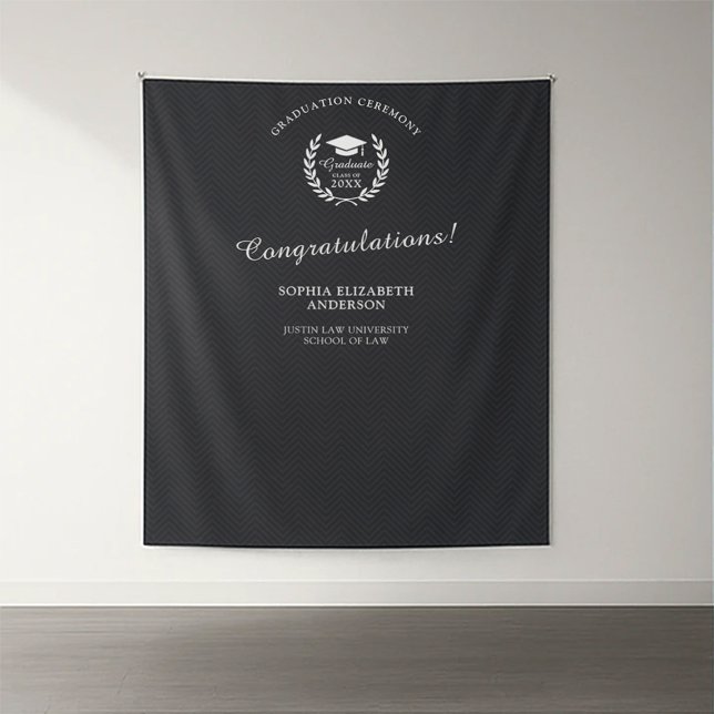 Custom Elegant Black Graduation Party Backdrop (Creator Uploaded)