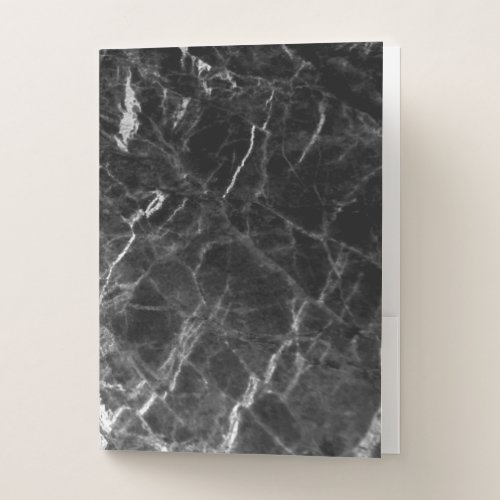 Custom Elegant Black Marble Trendy Template Pocket Folder