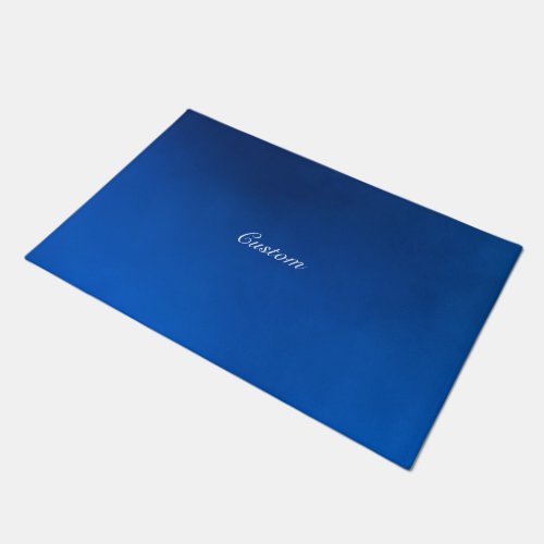 Custom Elegant Blue Abstract Doormat