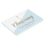 Custom Elegant Blue gold Cross Baby Christening Guest Book