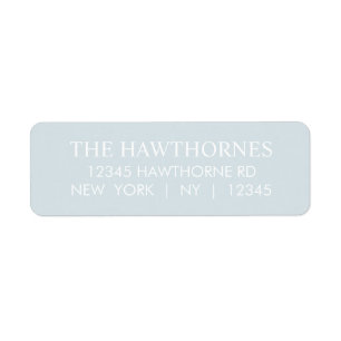 Custom Elegant Blue Minimalist Return Address Label