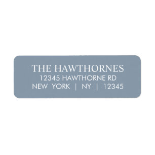 Custom Elegant Blue Minimalist Return Address Label