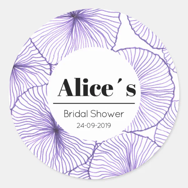 Custom Elegant Bridal Shower Floral Bohemian Classic Round Sticker | Zazzle