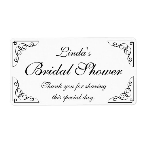 Custom elegant bridal shower water bottle labels