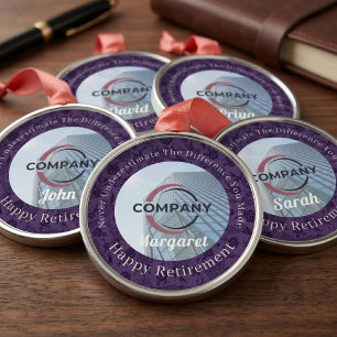 Custom Elegant Bulk Gifts for Coworkers Retirement Metal Ornament