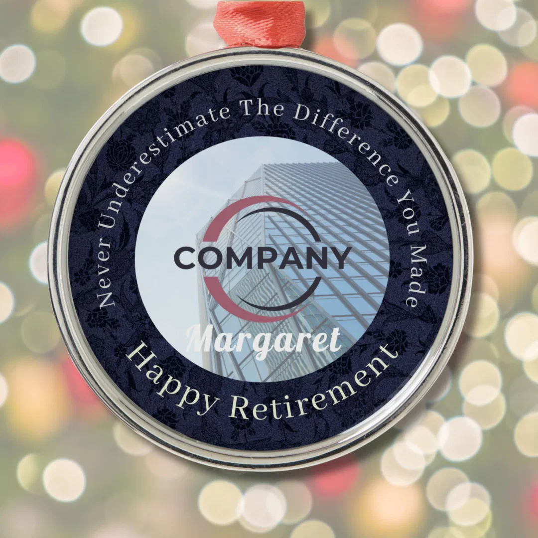 Custom Elegant Bulk Gifts for Coworkers Retirement Metal Ornament (Custom Elegant Bulk Gifts for Coworkers Retirement)