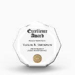 Custom Elegant Business Excellence award template<br><div class="desc">Honor outstanding achievements with this Custom Elegant Company Excellence Award—a sleek,  clear acrylic octagon block designed to recognize top performers,  milestones,  and corporate success. Featuring a modern,  professional design,  this award can be personalized with your company logo,  recipient’s name,  and achievement details,  making it a meaningful and prestigious keepsake.</div>
