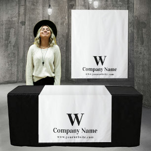 Custom Elegant Business Table Runner Banner White Tapestry