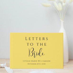 Custom Elegant Butter Yellow Letters to the Bride Guest Book