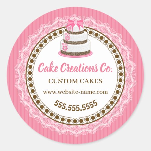 Custom Elegant Cake Packaging Classic Round Sticke Classic Round Sticker