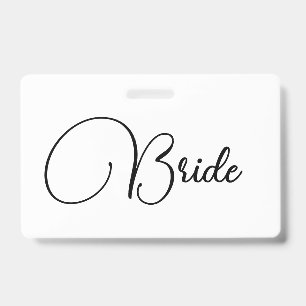 Custom Elegant Calligraphy Bride Bachelorette Badge