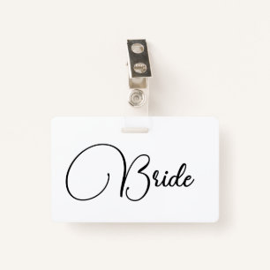 Custom Elegant Calligraphy Bride Bachelorette Badge