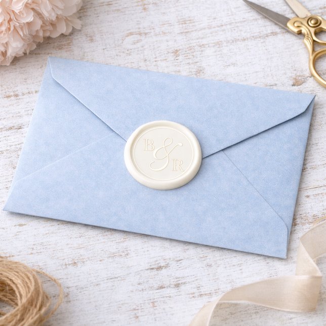 Custom Elegant Calligraphy Couple Names Initials Wax Seal Sticker (Creator Uploaded)