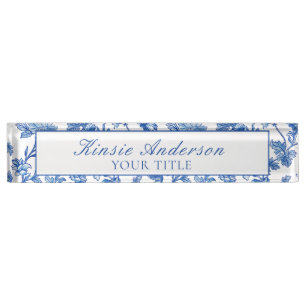 Custom Elegant Chinoiserie Desk Name Plate