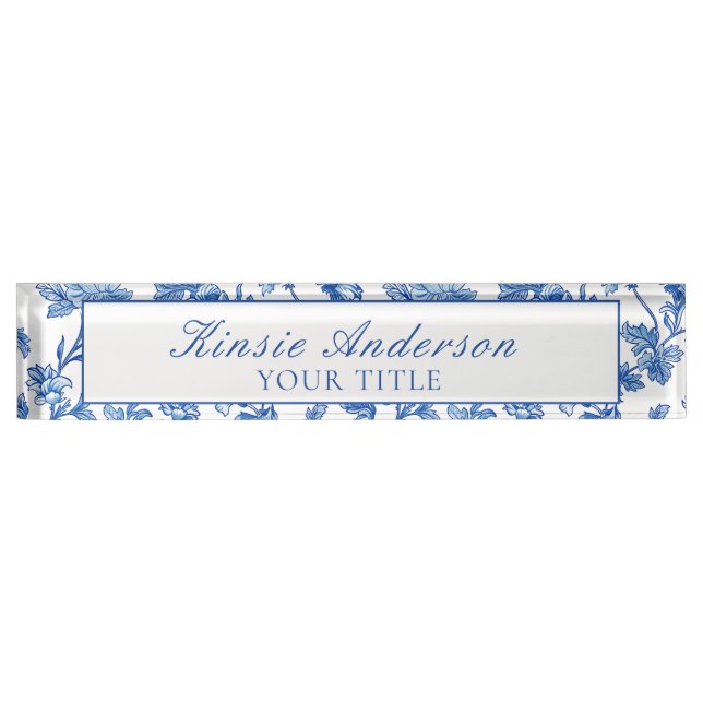 Custom Elegant Chinoiserie  Desk Name Plate (Front)