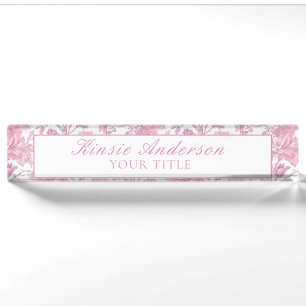 Custom Elegant Chinoiserie Desk Name Plate