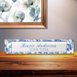 Custom Elegant Chinoiserie Desk Name Plate