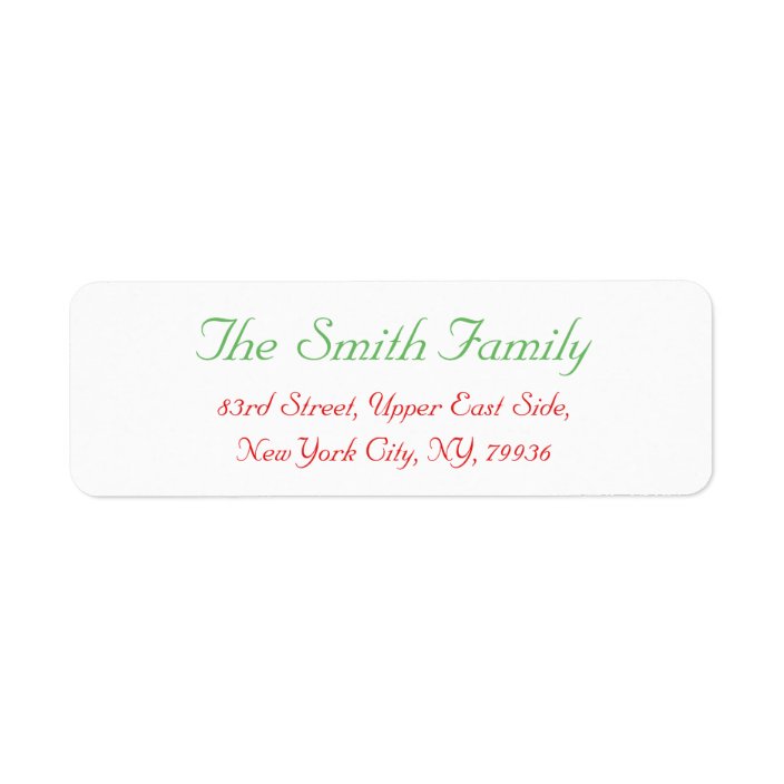 Custom Elegant Christmas Mail Return Address Label | Zazzle.com