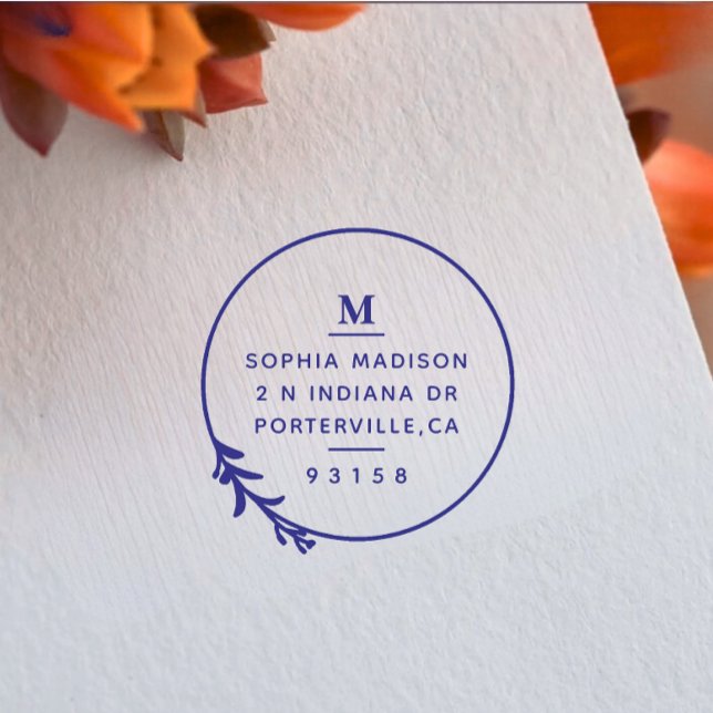 Custom Elegant Classic Address Violet Text Self-inking Stamp (Modern custom classic elegant address self ink stamp)