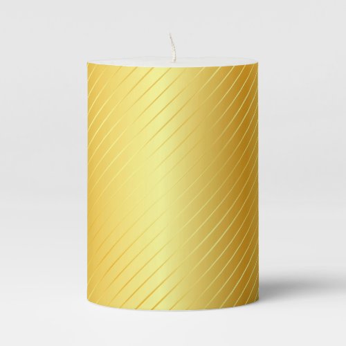 Custom Elegant Classic Faux Gold Trendy Template Pillar Candle