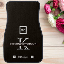 Custom Elegant Classic Monogram Family Name Brown