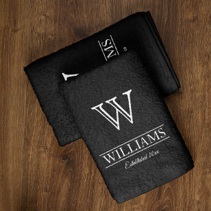 Custom Elegant Classic Monogram Family Name Hand Towel