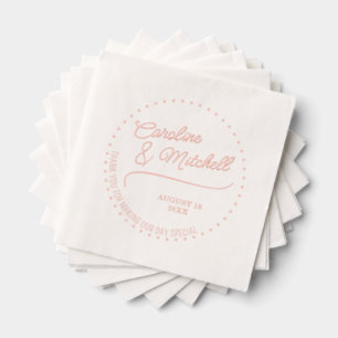 Custom Elegant Classy Couple Names Rose Gold Foil Napkins
