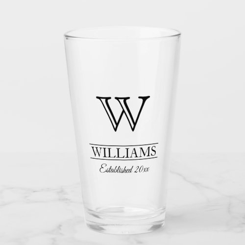 Custom Elegant Classy Family Monogram Name Glass - Create your own classic and elegant personalized drinking glasses with your custom family name, monogram and established date. To edit this design template, simply edit the text fields as shown above. You can easily add more text or images, customize fonts and colors.
Treat yourself or make a unique keepsake gift for family members or friends!