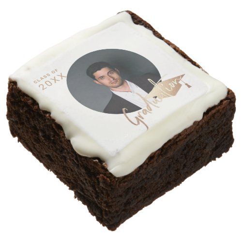 Custom Elegant Classy Graduation Photo Brownie