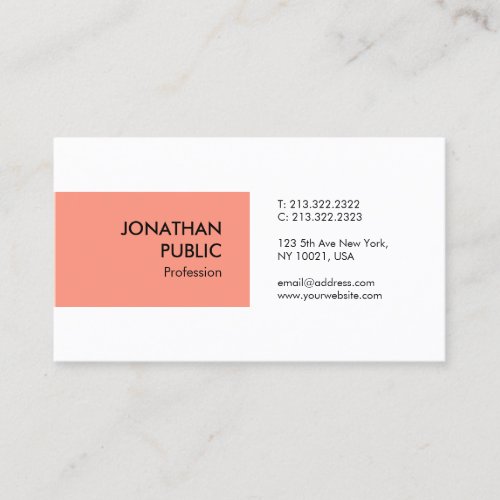 Custom Elegant Color Modern Professional Simple Business Card