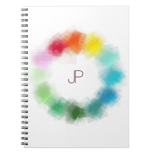 Custom Elegant Colorful Monogrammed Template Notebook