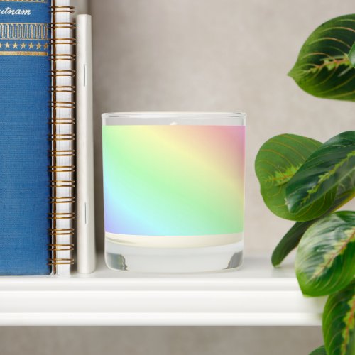 Custom Elegant Colorful Rainbow Soft Angle Stripes Scented Candle