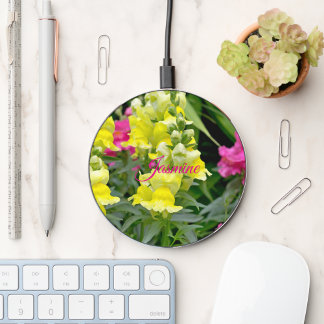 Custom Elegant Colorful Snapdragon Flowers Wireless Charger