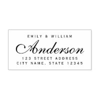 Custom Elegant Couple Family Name Home Address Self-inking Stamp
