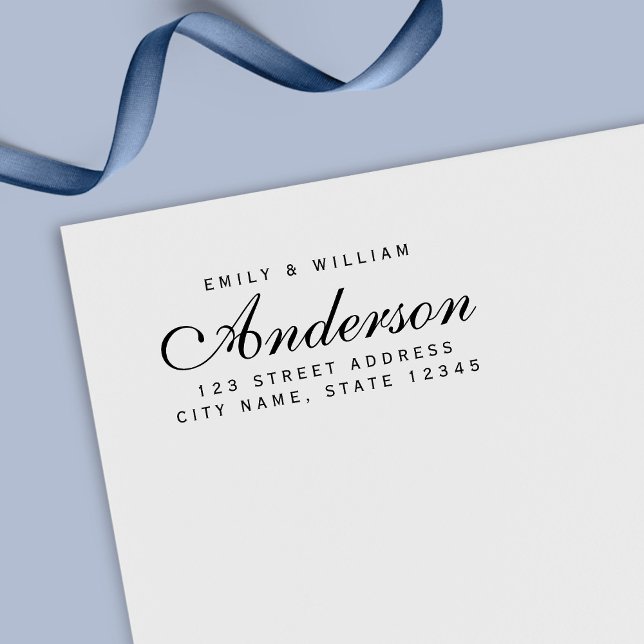 Custom Elegant Couple Family Name Home Address Self-inking Stamp (Creator Uploaded)
