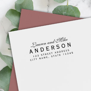 Custom Elegant Couple Name Return Address Self-inking Stamp