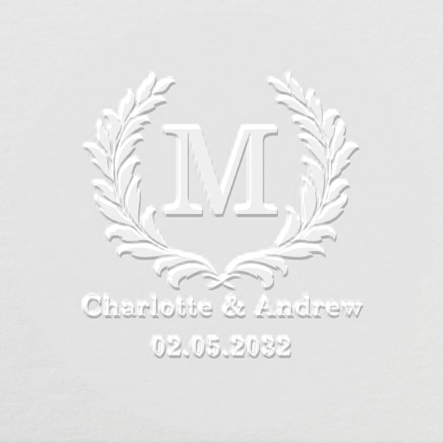 Custom Elegant Crest Monogram Wedding Embosser (Design)