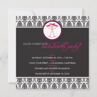:custom: Elegant Damask Cocktail Party Invite_v3 Invitation