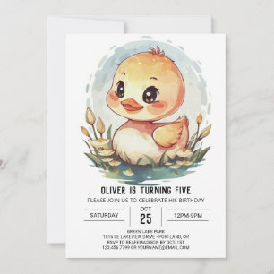  Custom Elegant Duck Birthday Invitation