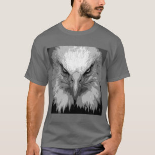 Custom Elegant Eagle Face Men's Dark Grey Template T-Shirt