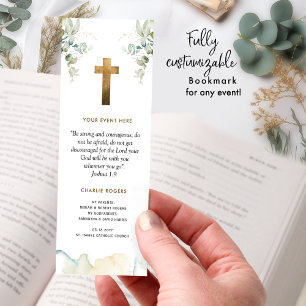Custom Elegant Eucalyptus Greenery Religious Bookmarks