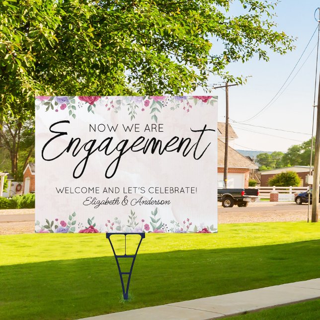 Custom Elegant Event Engagement Welcome Party Yard Sign (Creator Uploaded)