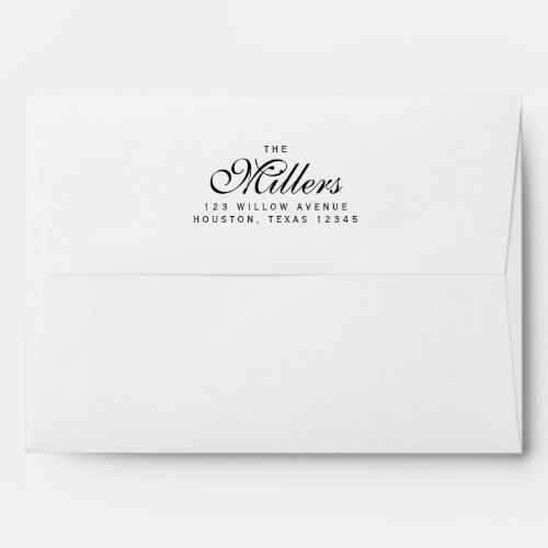 Custom Elegant Family Name Return Address Envelope