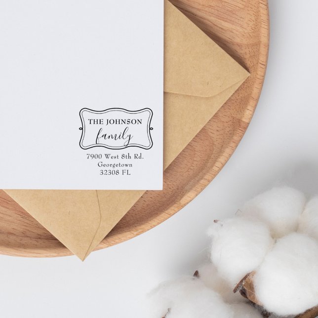 Custom Elegant Family Return Address Rubber Stamp (Creator Uploaded)