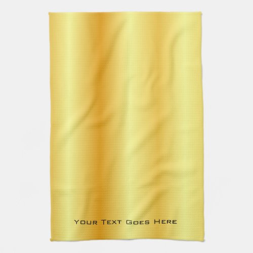 Custom Elegant Faux Gold Add Your Text Template Kitchen Towel