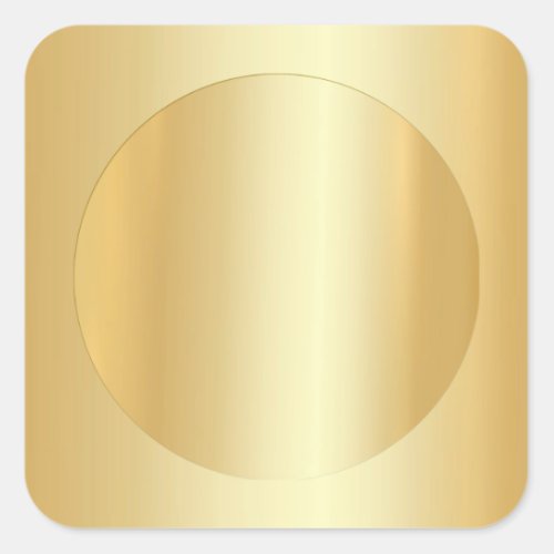 Custom Elegant Faux Gold Blank Glamorous Template Square Sticker